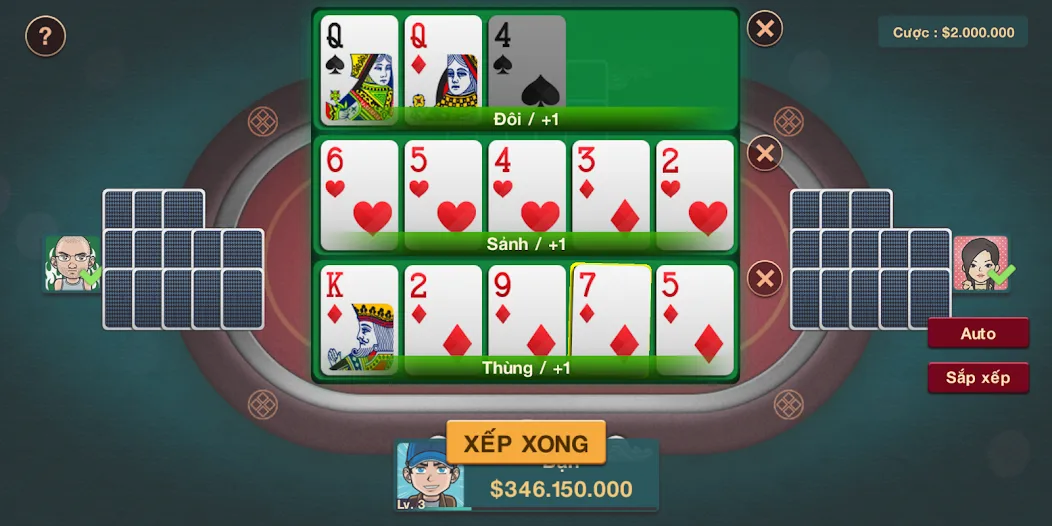 Mỗi ván Mậu Binh online tại Tin88 thường có từ 2 đến 4 người tham gia